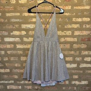 Mini glitter dress. Tags still on. Color mauve